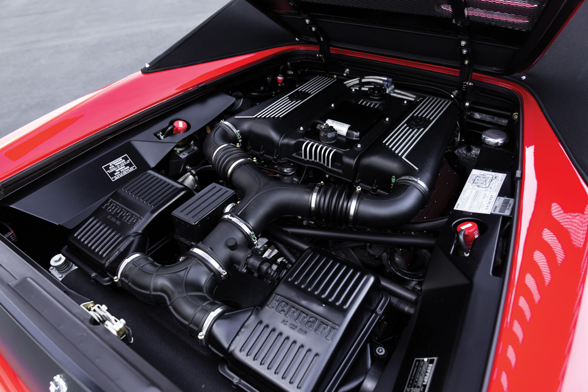 Engine of 1997 Ferrari F355 Spider offered at RM Sotheby’s Monterey live auction 2019